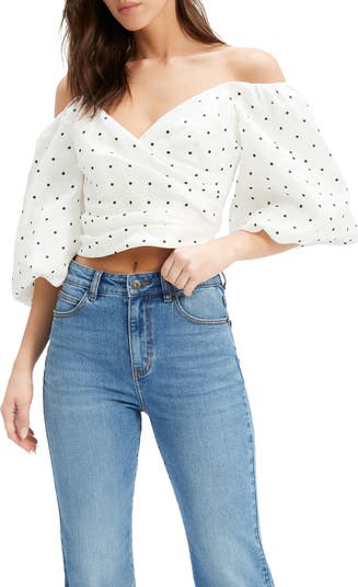Bardot White Polkadots Shorts aktweise Set