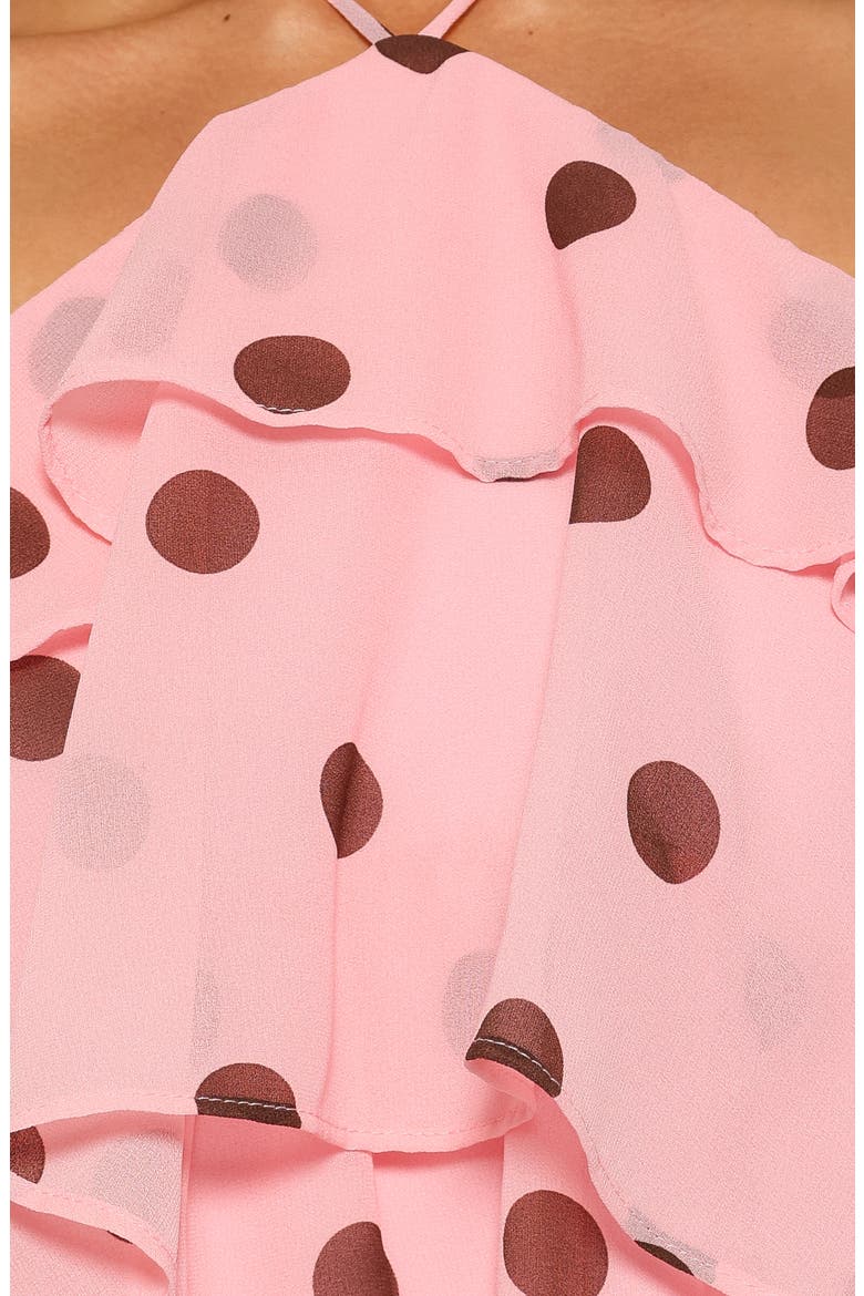 Helena Halterneck Top, Alternate, color, PINK POLKA DOT