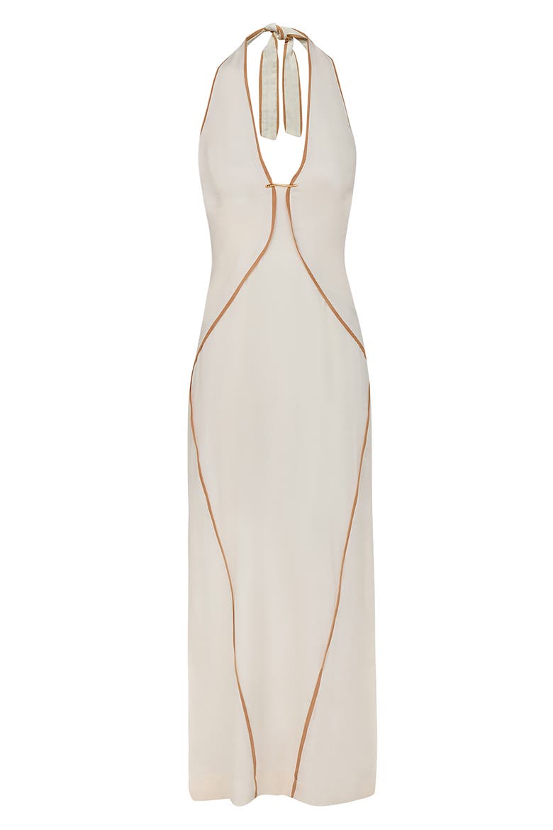 Iva Halter Linen Blend Maxi Cover-Up Sundress, Alternate, color, OFF WHITE