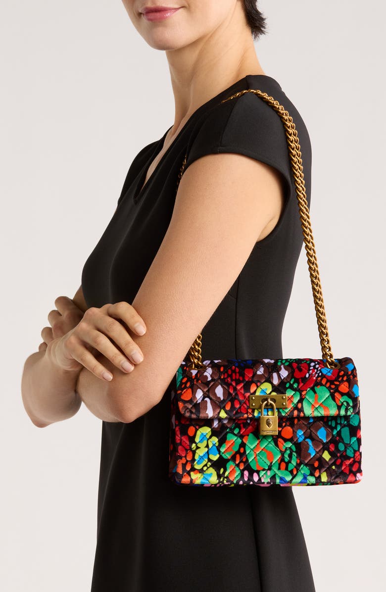 Kurt Geiger London Mini Brixton Velvet Crossbody Bag, Alternate, color, Black Multi