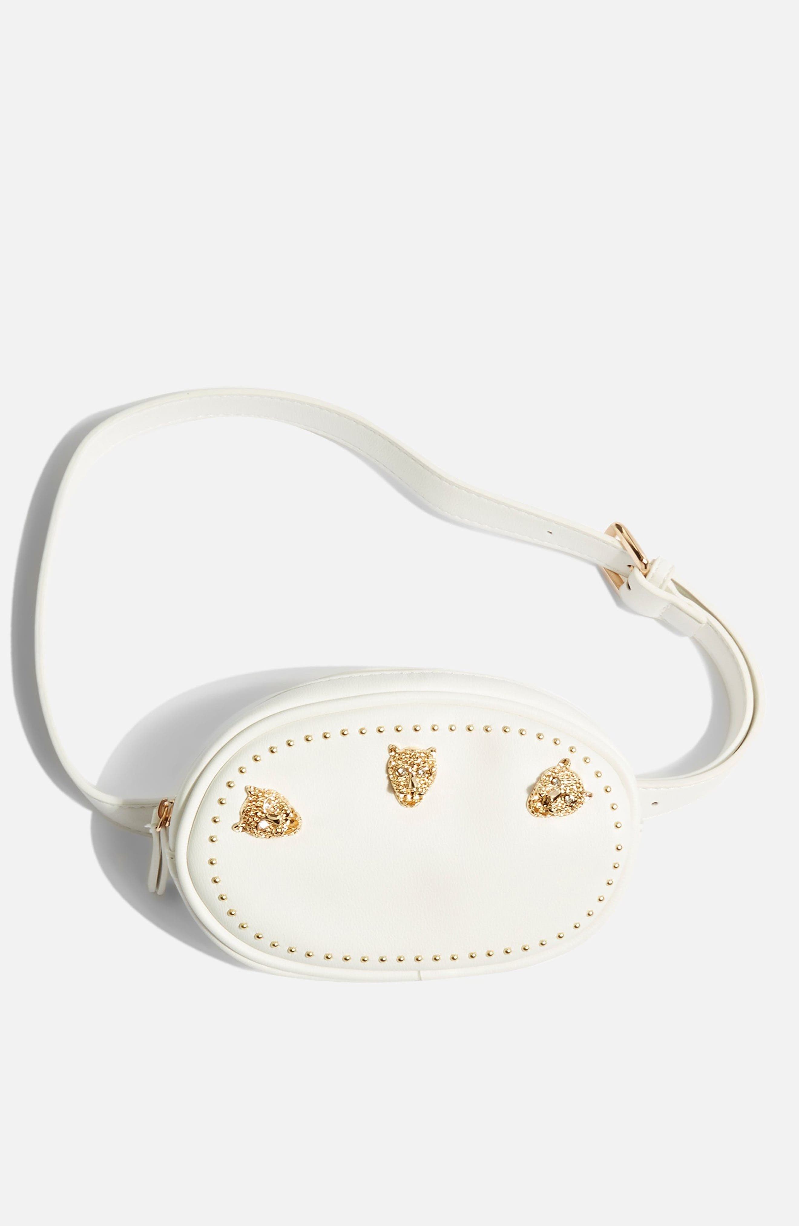 Panther Bum Bag, Alternate, color, WHITE
