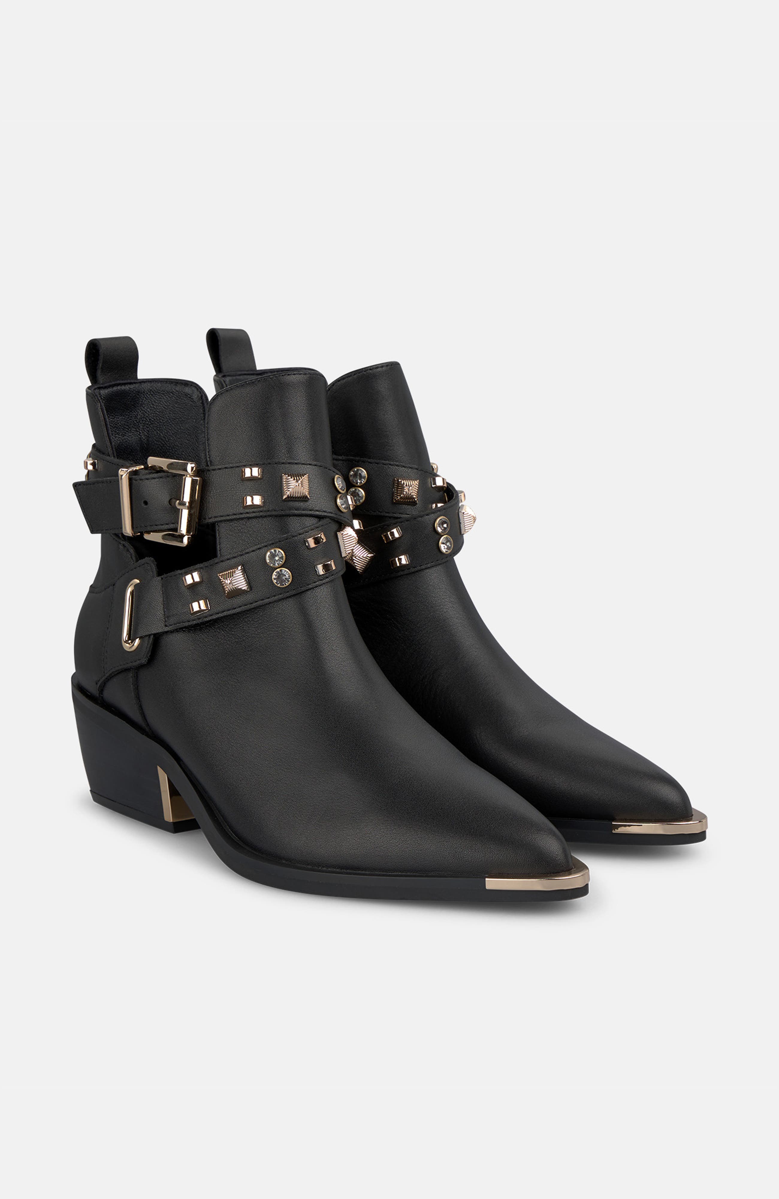 Flat Ankle Boot Slits, Main, color, Black