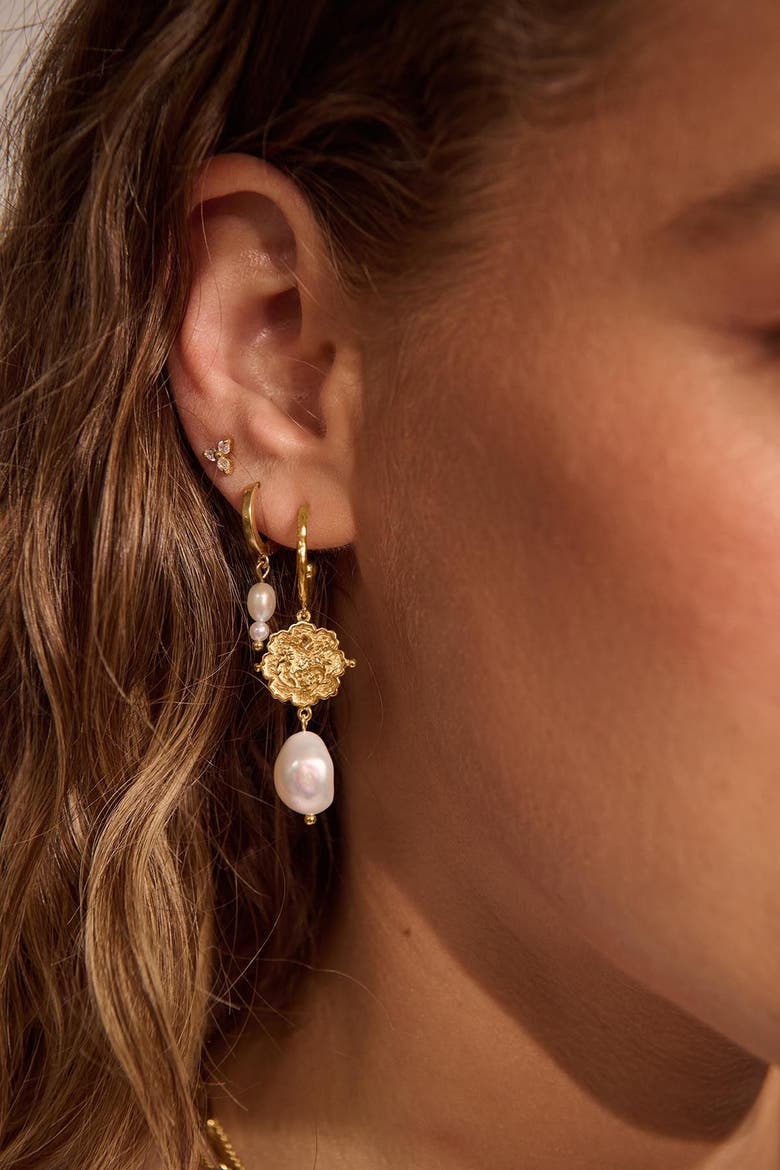 Loved Always Pearl  Earrings, Alternate, color, Yellow Gold