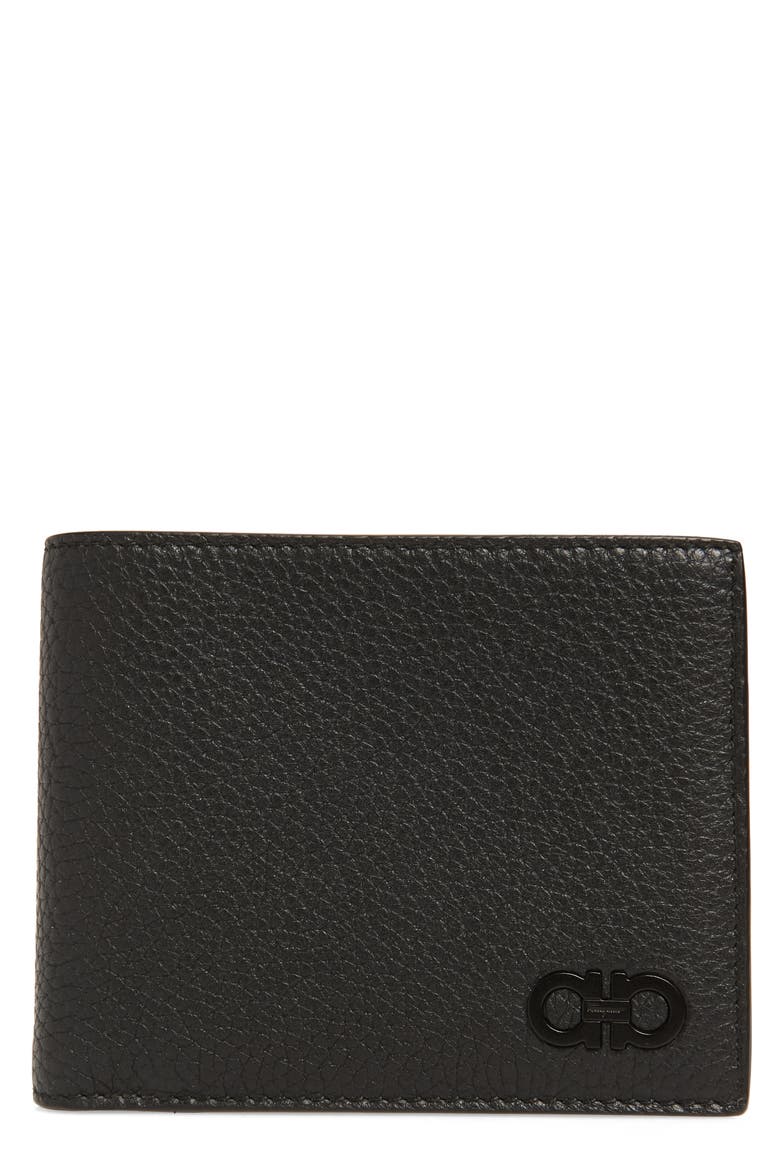 Salvatore Ferragamo Firenze Leather Wallet, Main, color, NERO