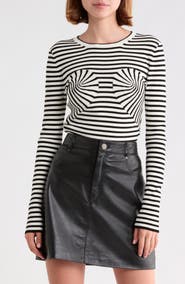 Marc Jacobs Striped Trompe l'Oeil Bow Sweater