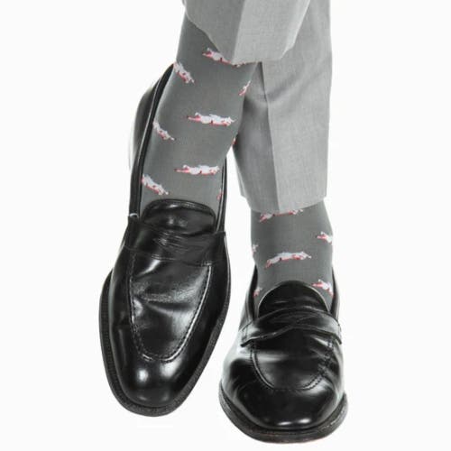 Trafalgar Penelope's Flying Pigs Over The Calf Mercerized Cotton Novelty Socks