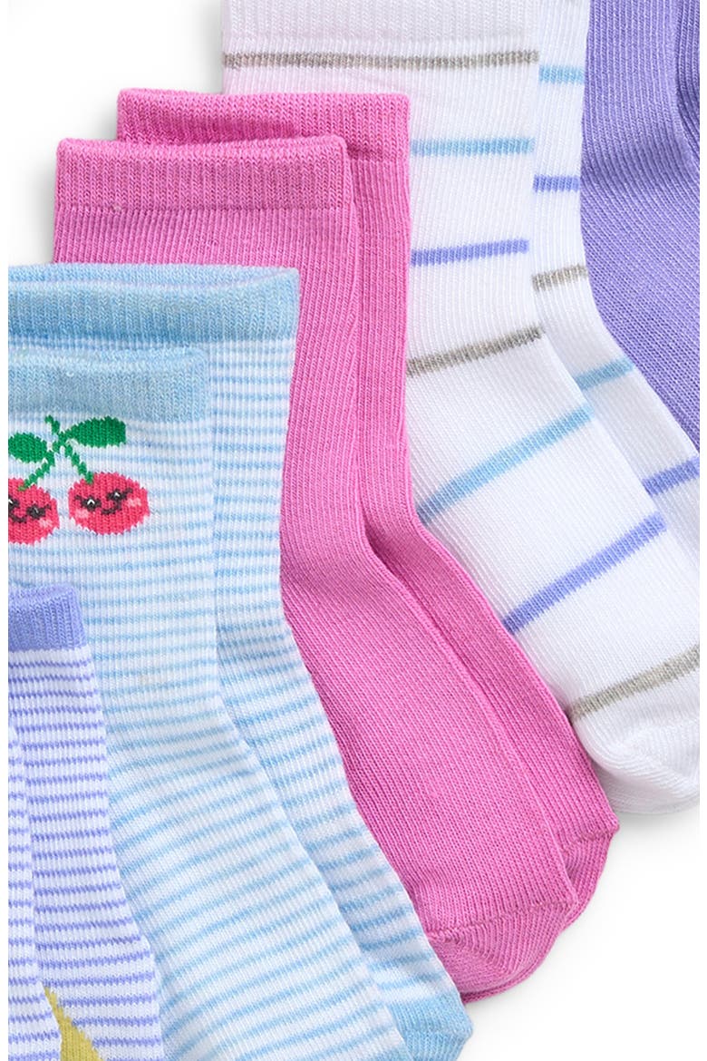 Kids' Happy Fruit Assorted 10-Pack Gripper Crew Socks, Alternate, color, MULTI PINK