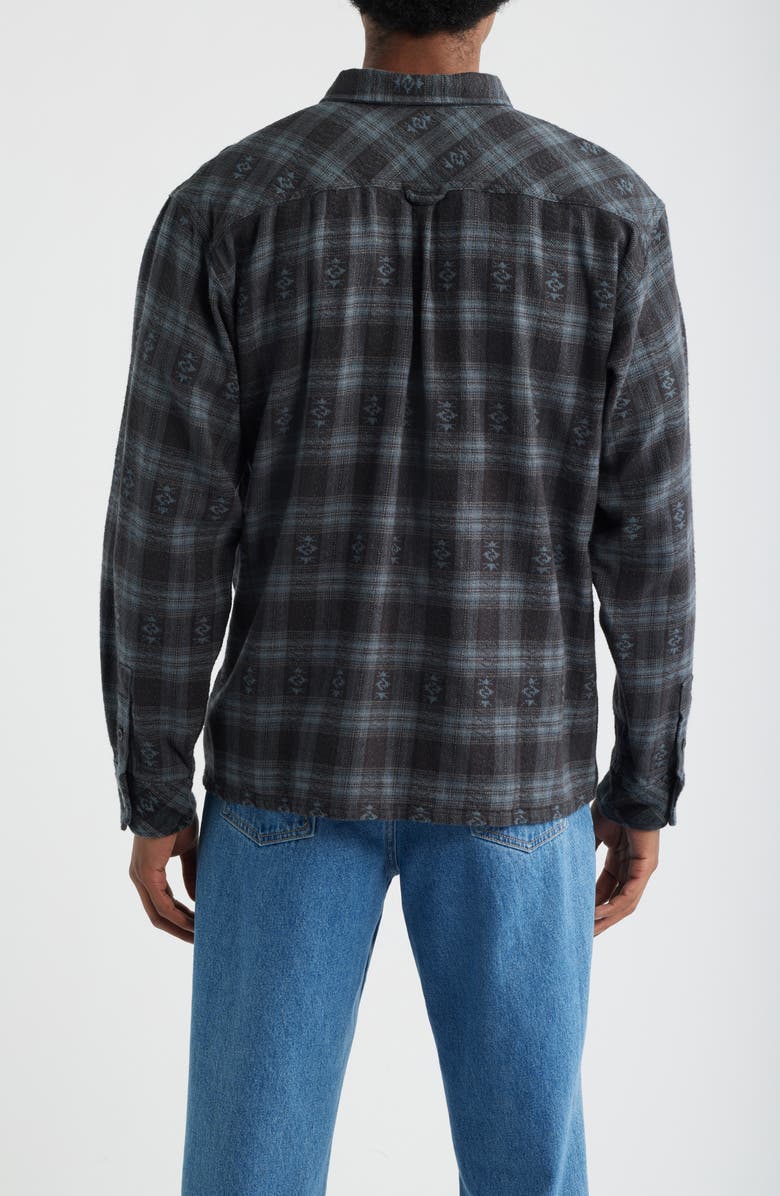 Rip Curl Liquid Trips Flannel Long Sleeve Button-Up Shirt, Alternate, color, Washed Black