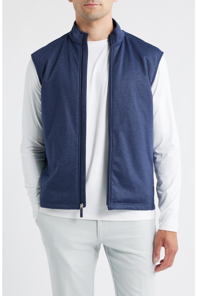 Lomond Check Zip-Up Vest, Main, color, NAVY