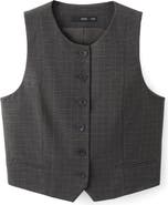MANGO Check Print Vest
