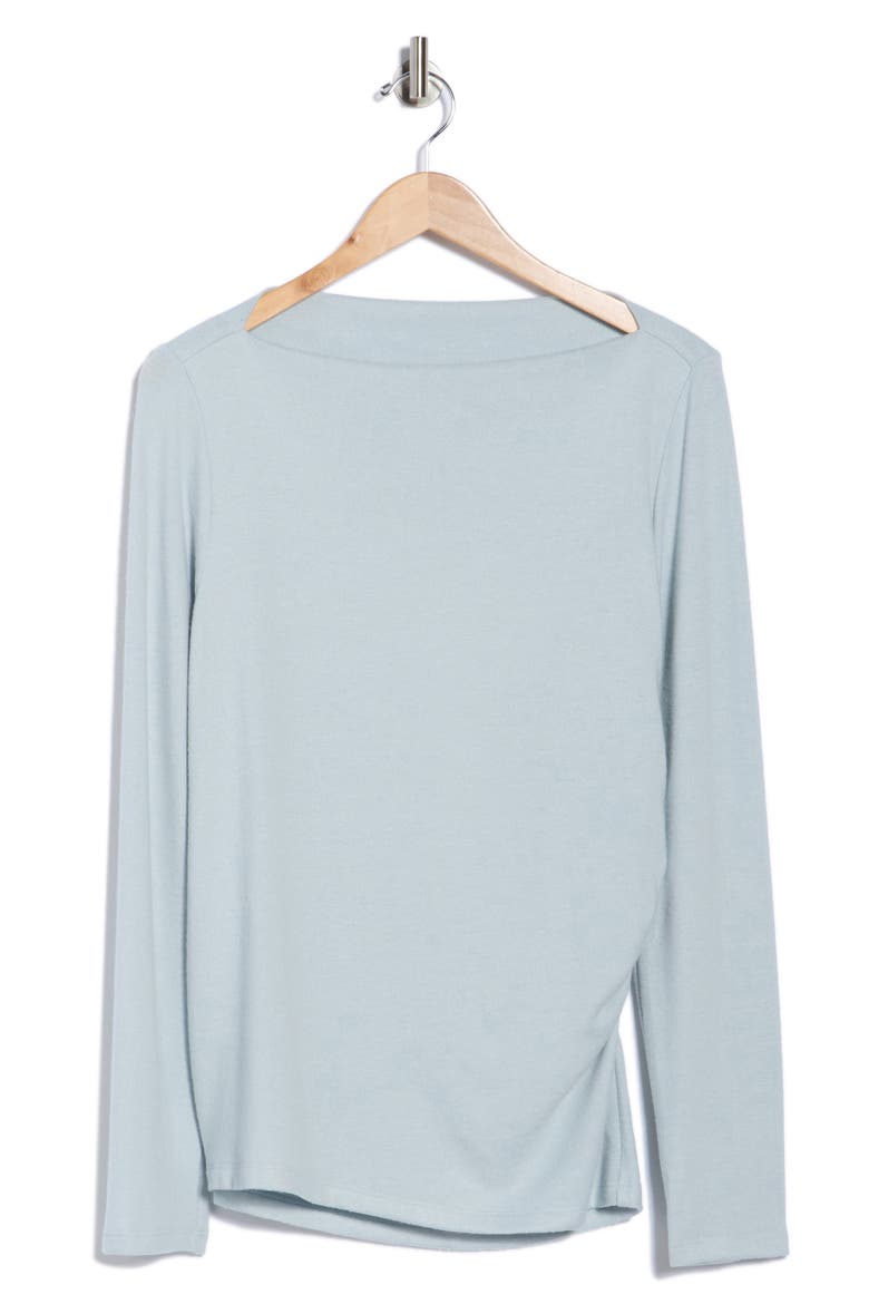 Boat Neck Brushed Knit Top, Alternate, color, BLUE