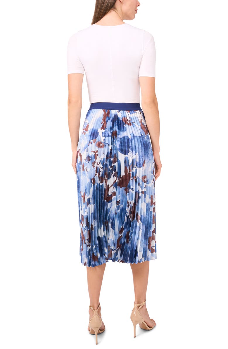 Halogen<sup>®</sup> Floral Pleated Skirt, Alternate, color, Blue Fog