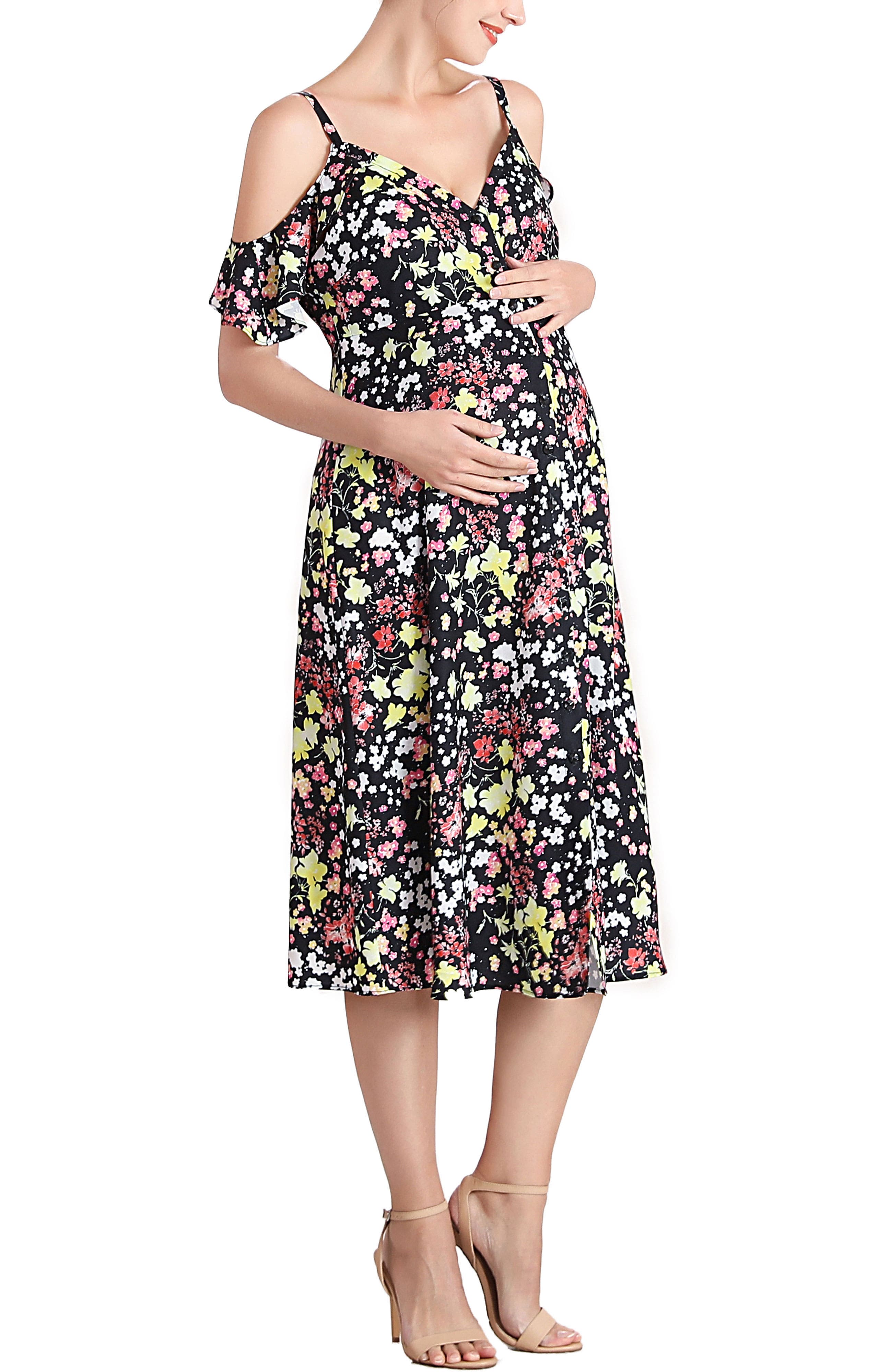 Esme Cold Shoulder Maternity Nursing Dress - image 2