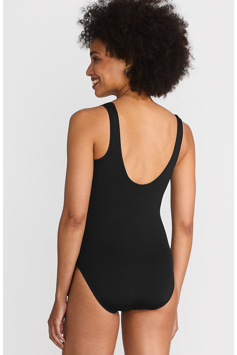 Chlorine Resistant Side Tie Wrap High Leg One Piece Swimsuit, Alternate, color, Black