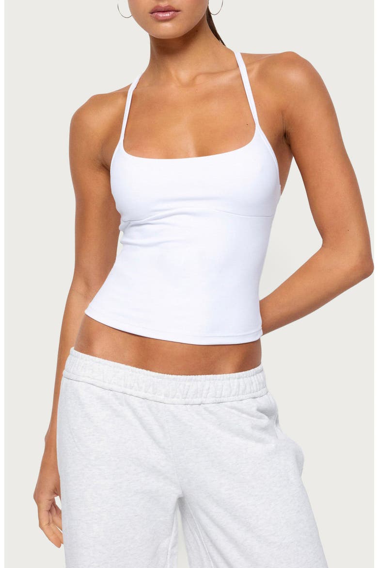 Dafni Scoop Neck Racerback Tank, Main, color, WHITE