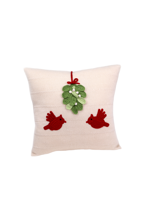 Melange Collection 14" Cardinal Pillow in Ivory 