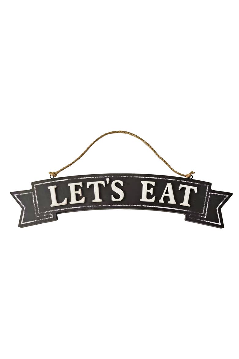 Lets Eat Rope Hanging Wall Decor, Main, color, Black