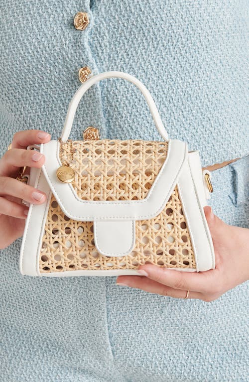 Dolce Vita Tropez Wicker Top Handle Bag In White