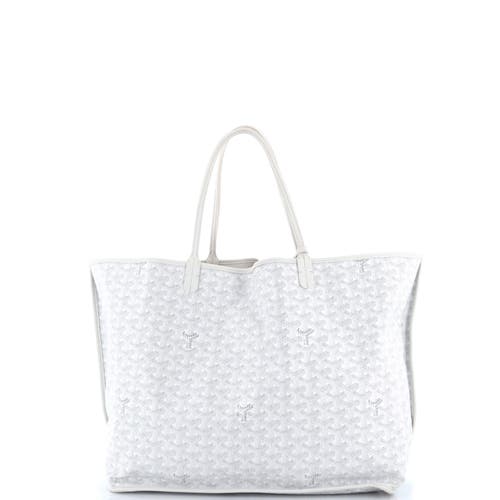 Pre-owned Goyard Goyard Anjou Reversible Tote Coated Canvas Gm In White