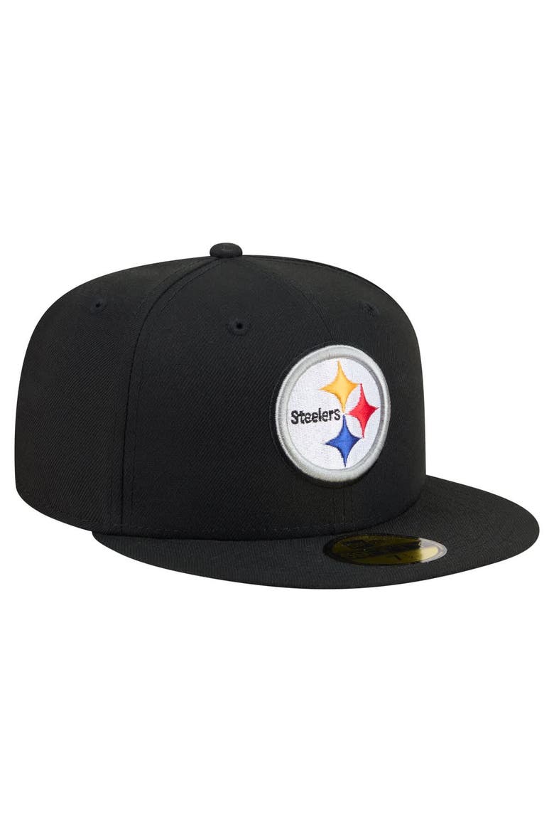 Men's New Era Black Pittsburgh Steelers 59FIFTY Fitted Hat, Alternate, color, Black