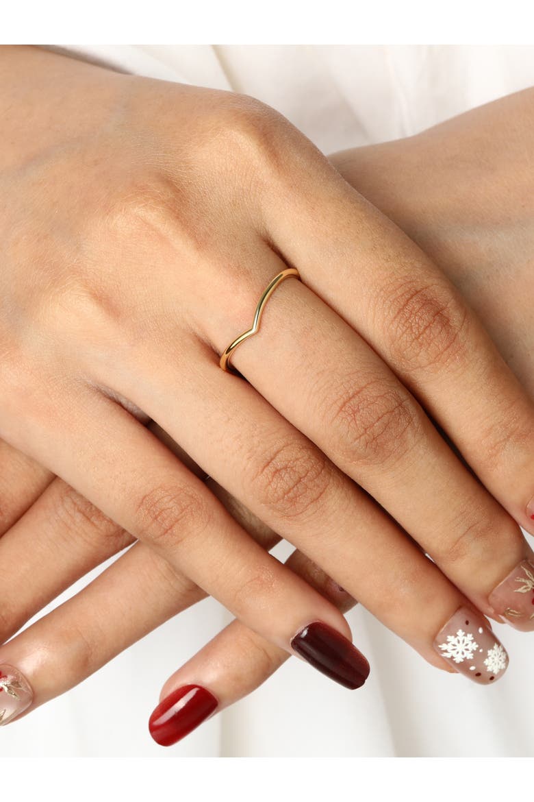 Chevron Stacking Ring in 14K Gold, Alternate, color, Yellow Gold
