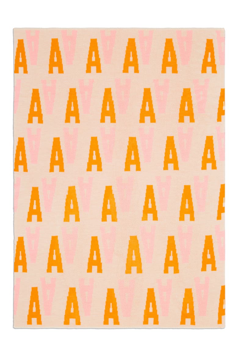 Mirror Image Letter Blanket, Main, color, PINK-J