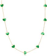 The Lovery Fine Jewelry Malachite Heart Station Necklace