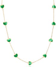 The Lovery Fine Jewelry Malachite Heart Station Necklace