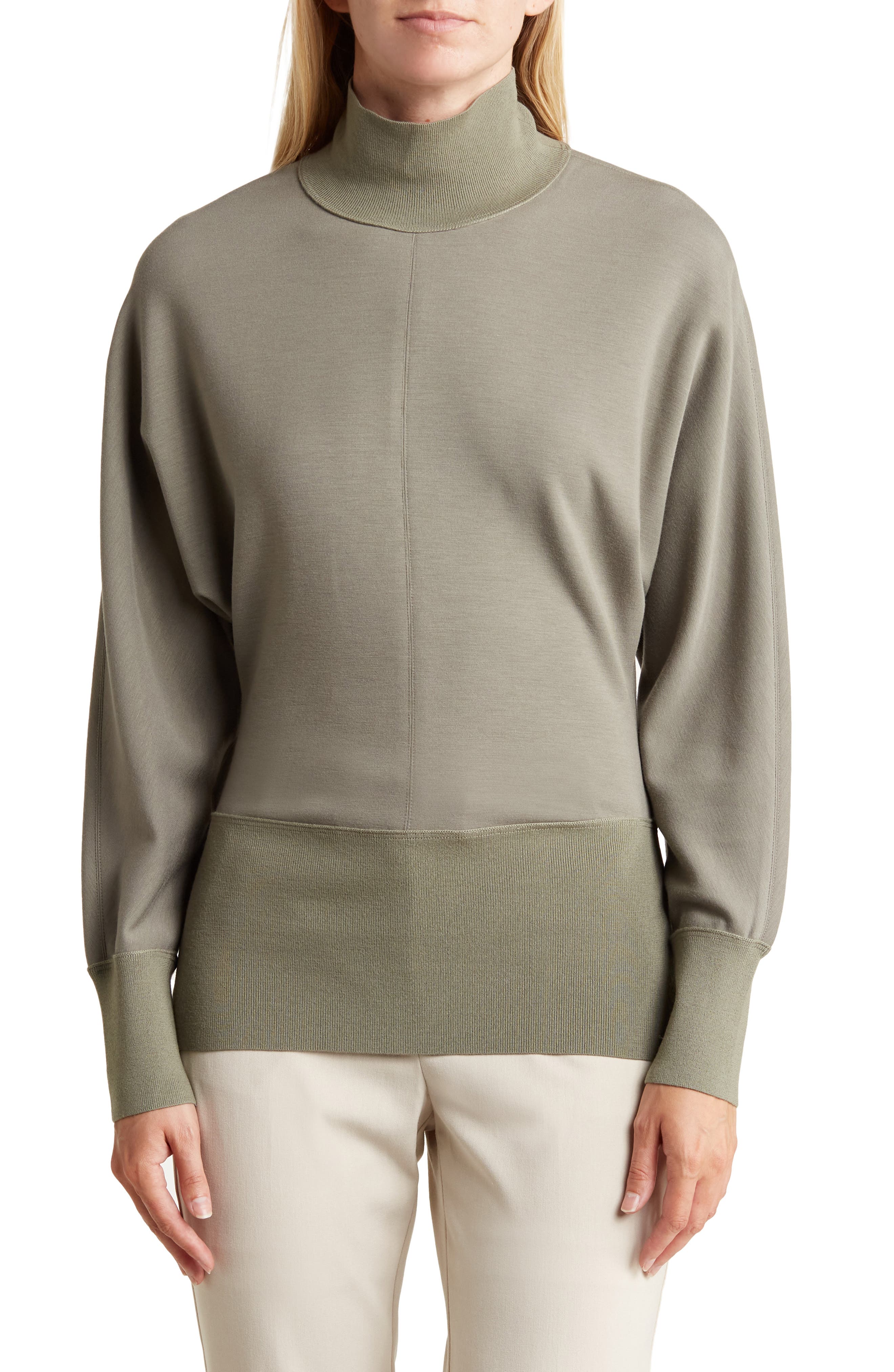 Mixed Media Turtleneck Top