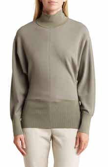 Mixed Media Turtleneck Top