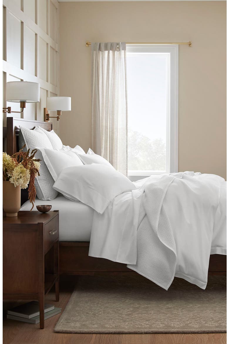 Set of 2 Percale Hemmed Pillowcases, Alternate, color, WHITE