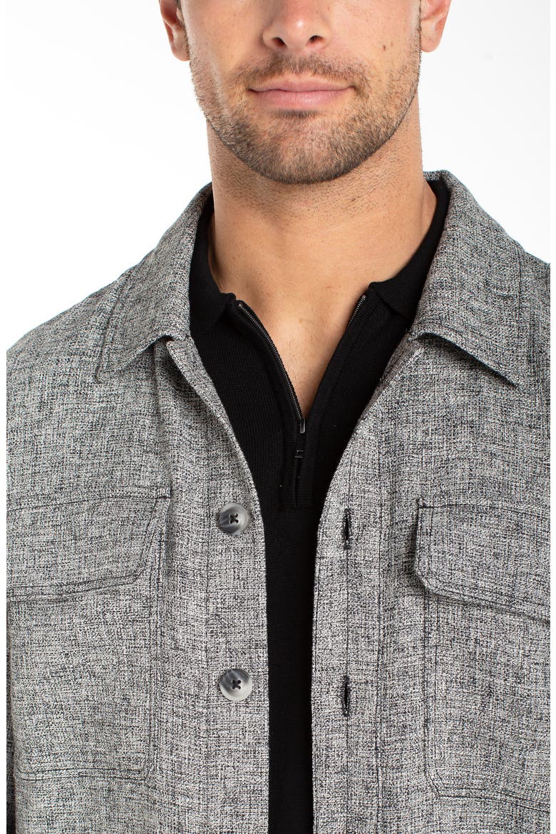 Marled Flap Pocket Overshirt, Alternate, color, BLACK MULTI