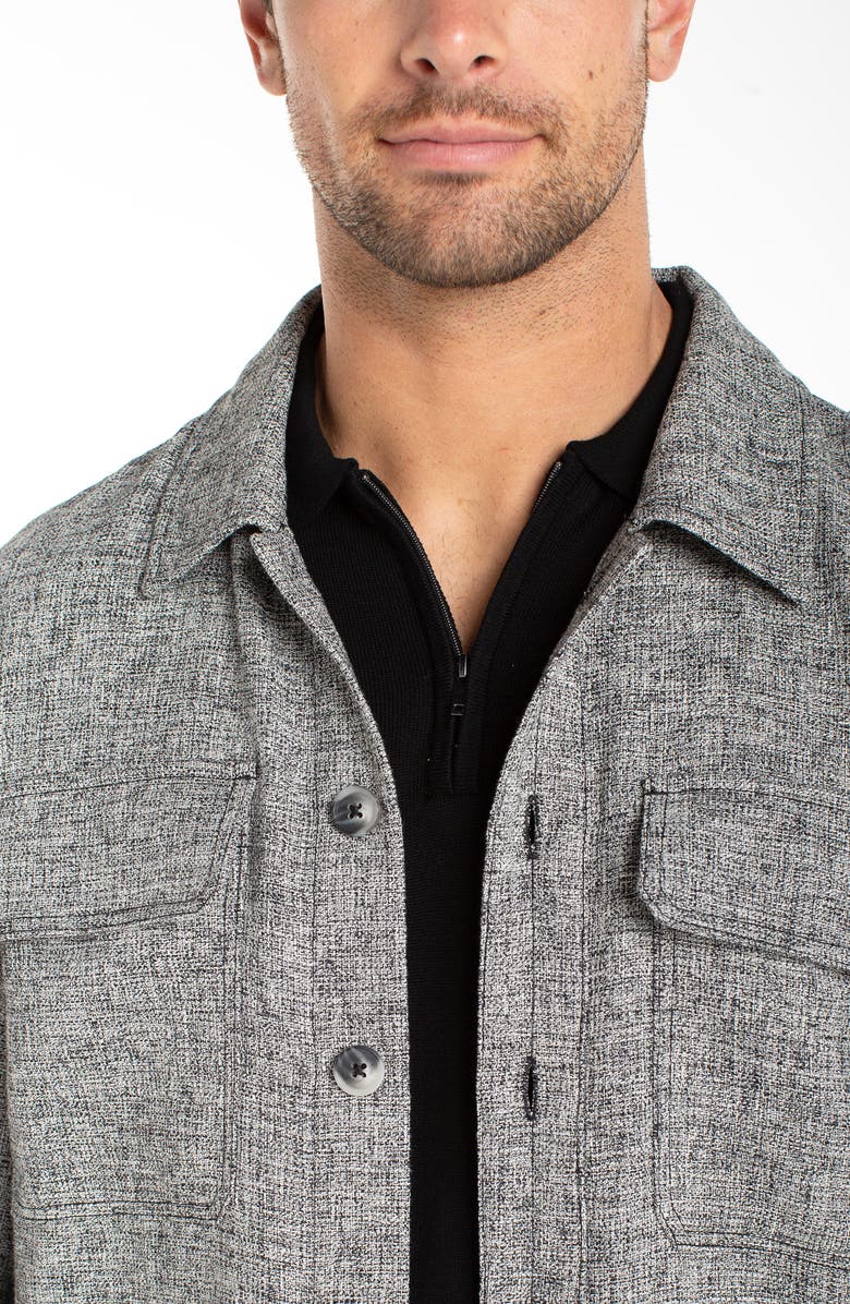 Liverpool Los Angeles Marled Flap Pocket Overshirt, Alternate, color, Black Multi