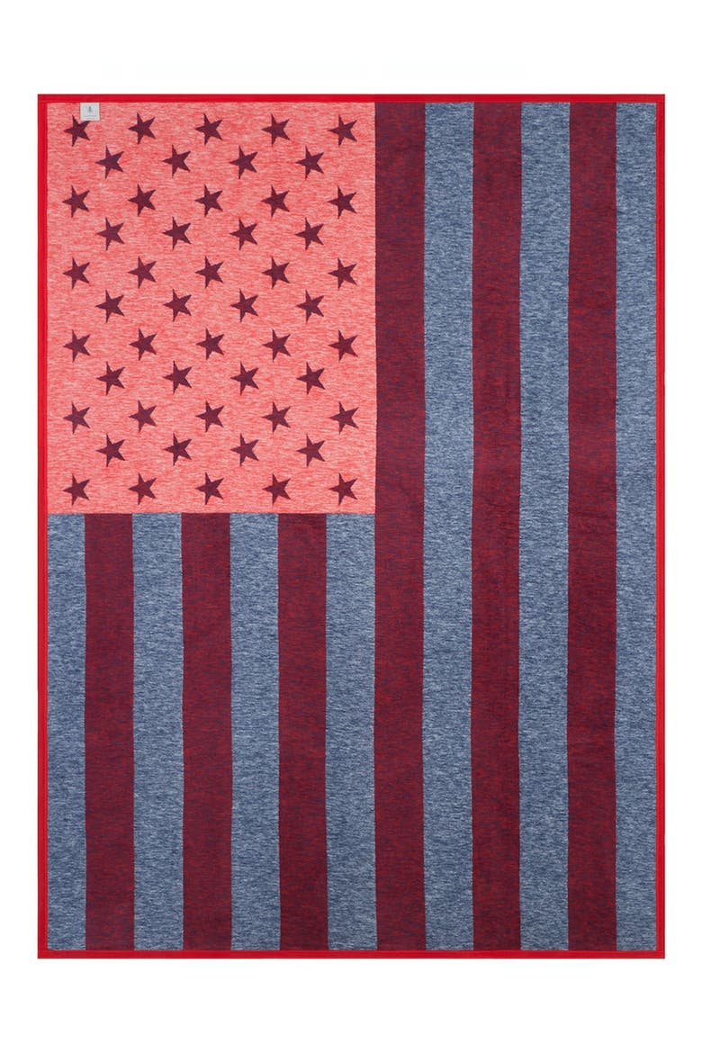 American Flag Throw Blanket, Alternate, color, RED