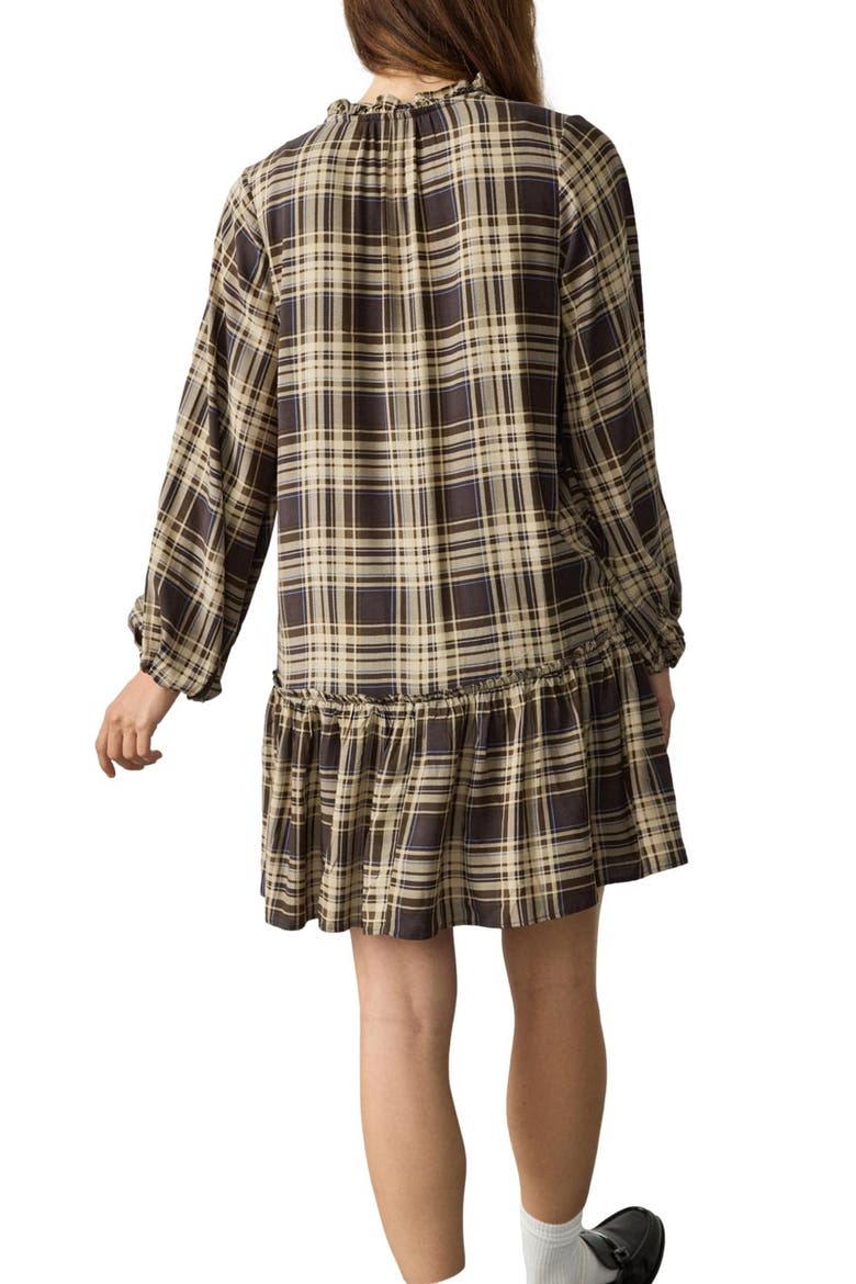 Check Print Long Sleeve Minidress, Alternate, color, CHECK