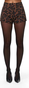 Naked Wardrobe Leopard Print High Waist Shorts