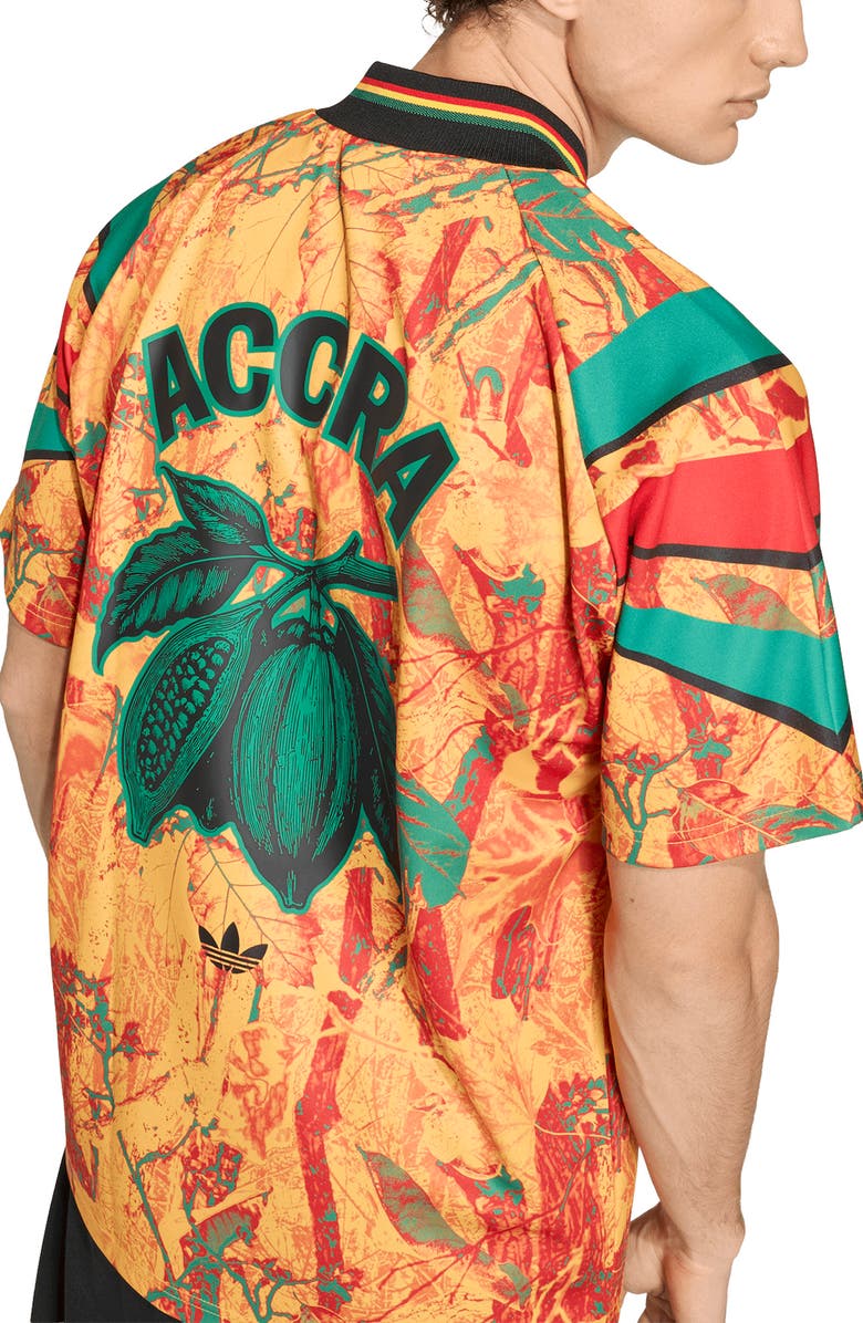 adidas Ghana Graphic Jersey, Alternate, color, Green/ Yellow/ Better Scarlet