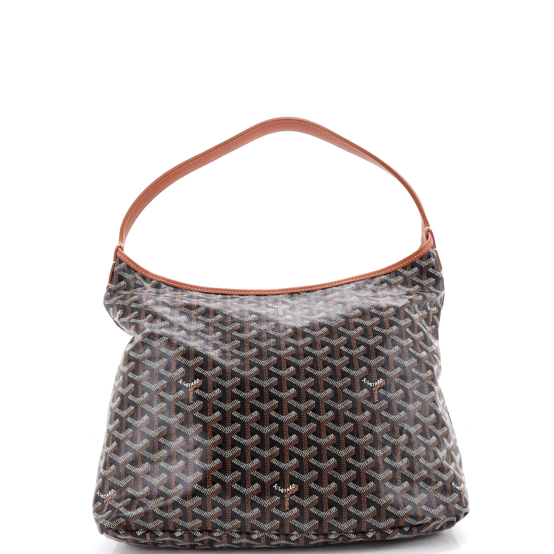 Pre-Owned Goyard Boheme Hobo Coated Canvas, Alternate, color, Brown