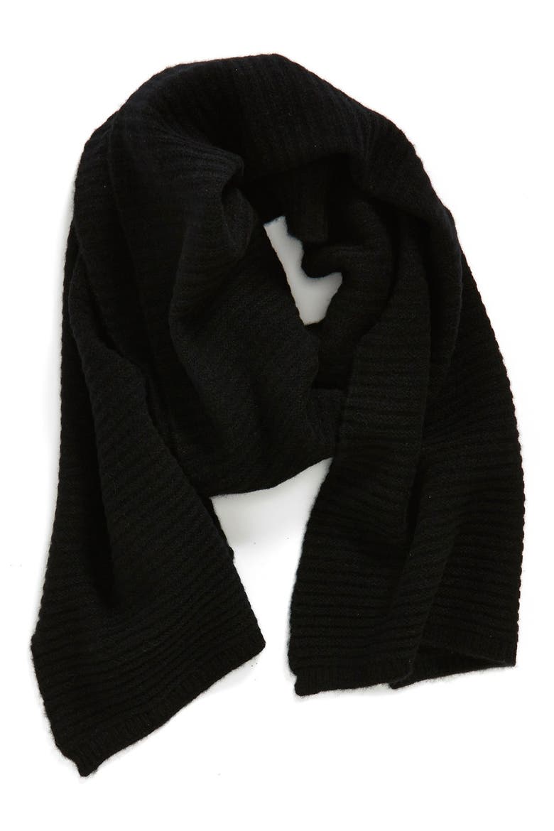 Cashmere Muffler, Main, color, BLACK