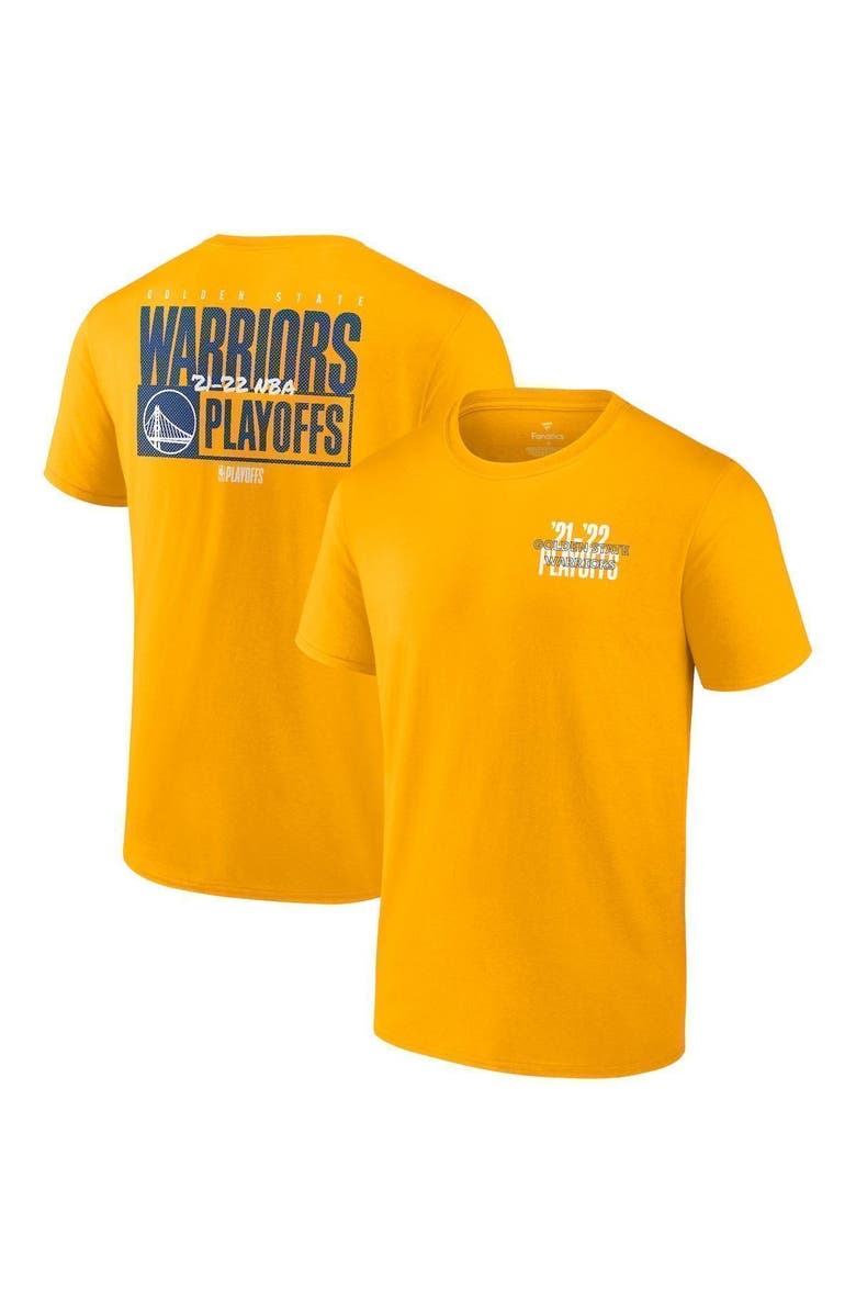 FANATICS Men's Fanatics Branded Gold Golden State Warriors 2022 NBA Playoffs Dunk T-Shirt, Main, color, 