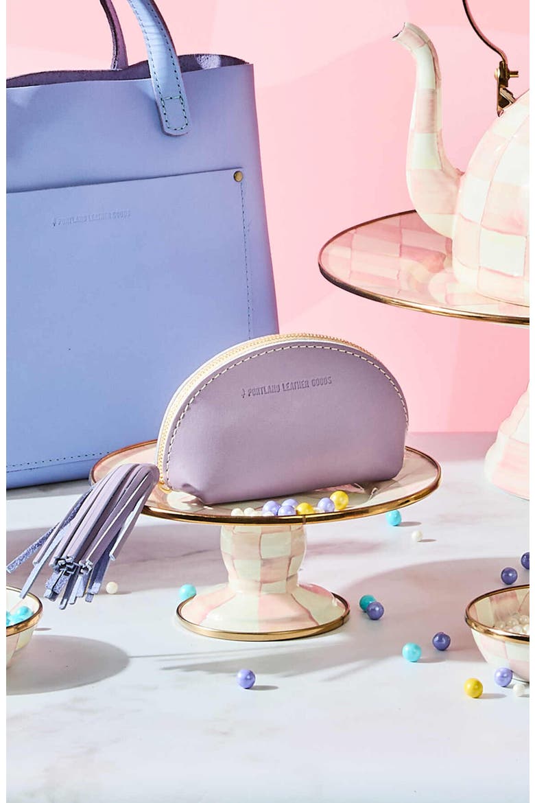 Rosy Check Mini Pedestal Platter, Alternate, color, ROSY