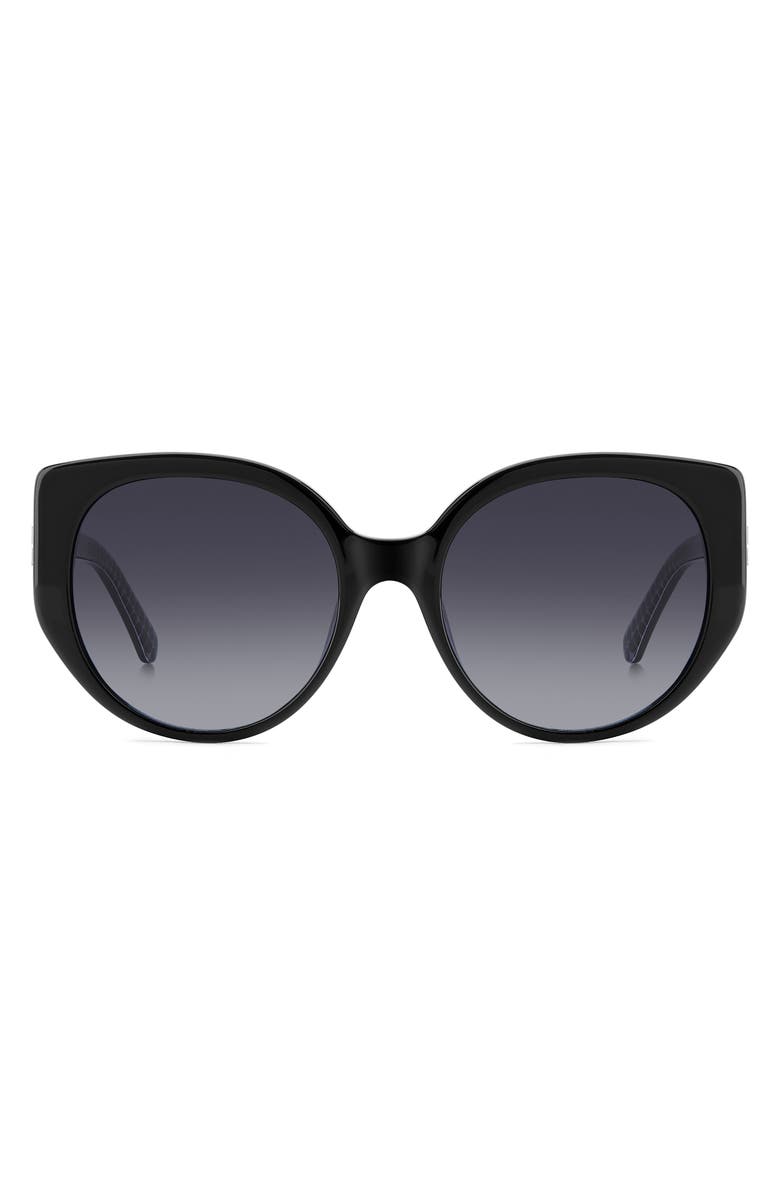 Kate Spade New York seraphina 55mm gradient round sunglasses, Main, color, Black/ Grey Shaded