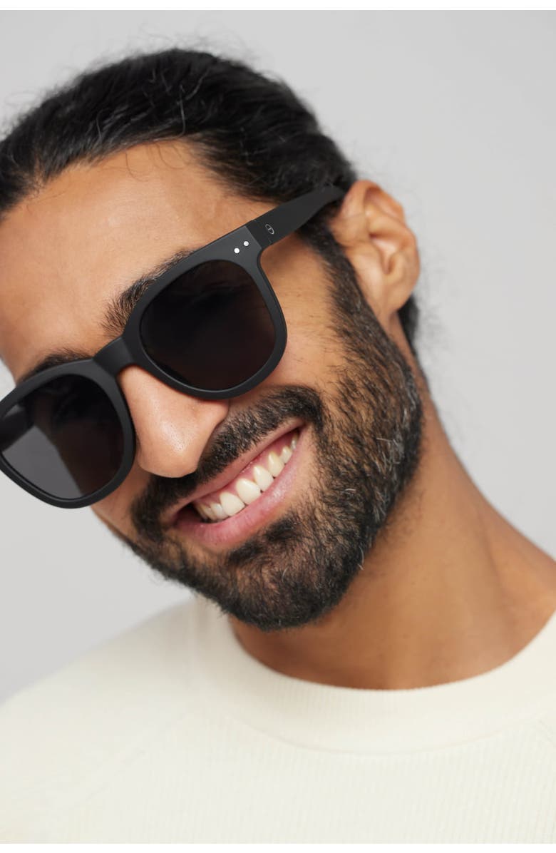 IZIPIZI #N 53mm Trapeze Sunglasses, Alternate, color, Black