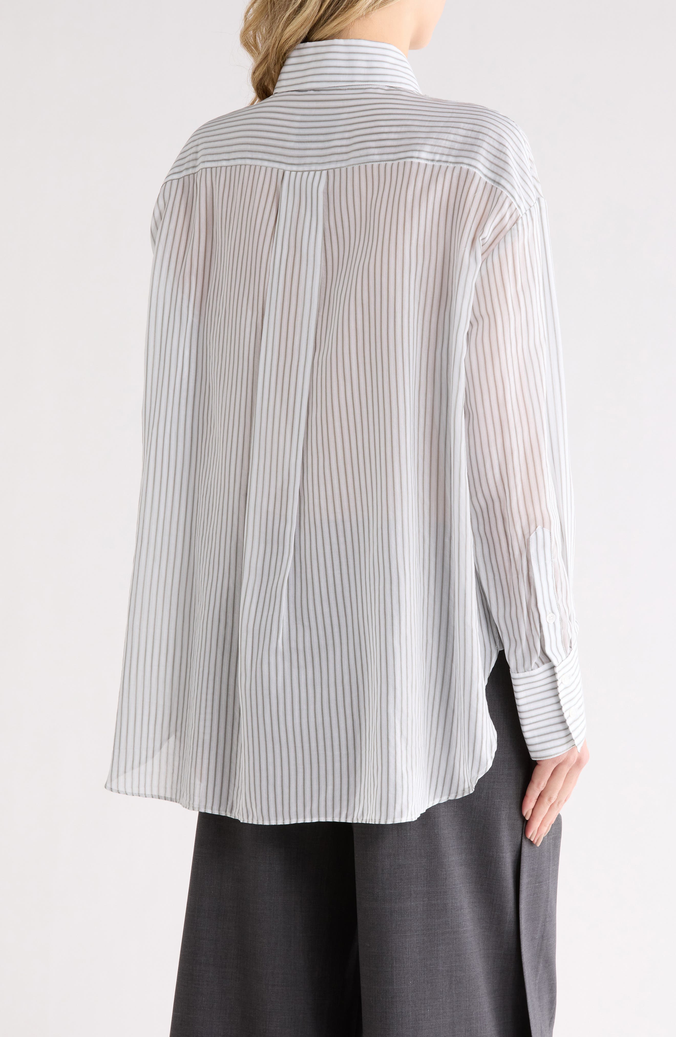 Big Joe Stripe Cotton & Silk Button-Up Shirt - image 2
