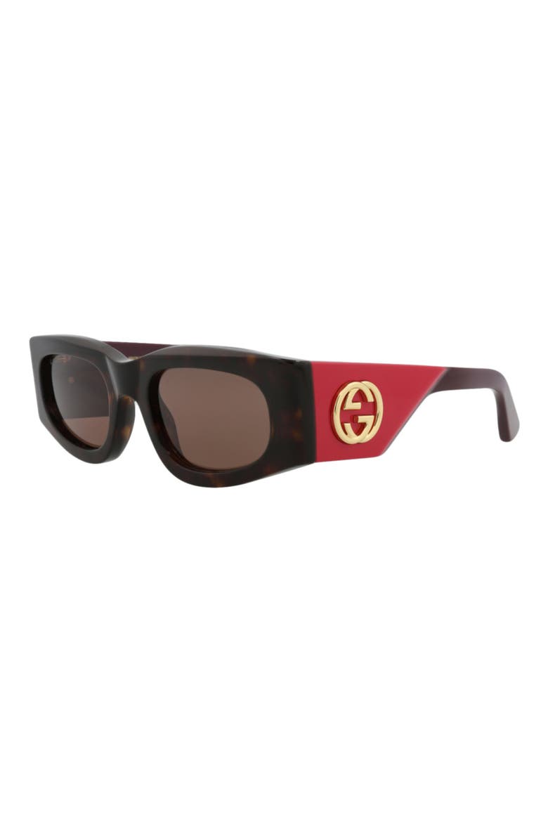 51mm Rectangular Sunglasses, Alternate, color, HAVANA VIOLET BROWN