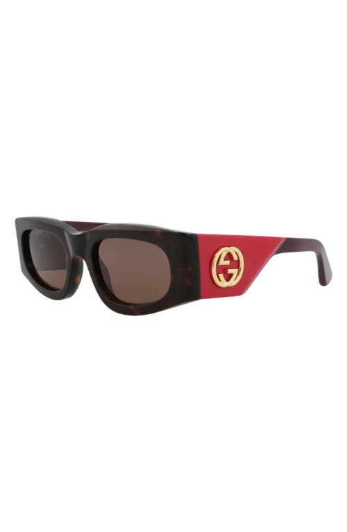 Gucci Rectangular Frame Sunglasses In Black