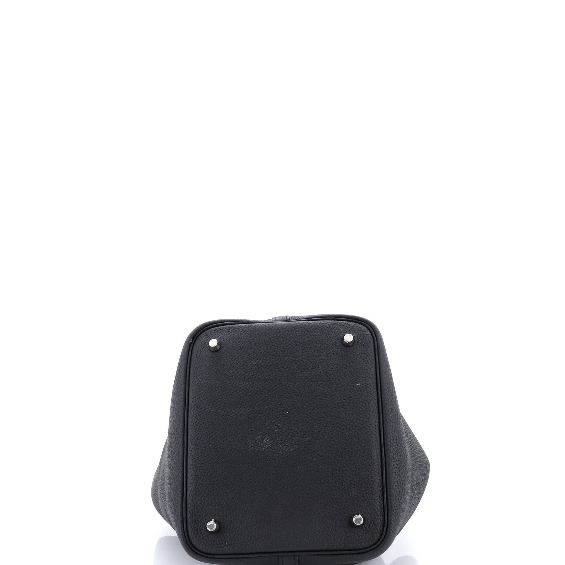 Pre-Owned Hermes Picotin Lock Bag Clemence MM, Alternate, color, Noir