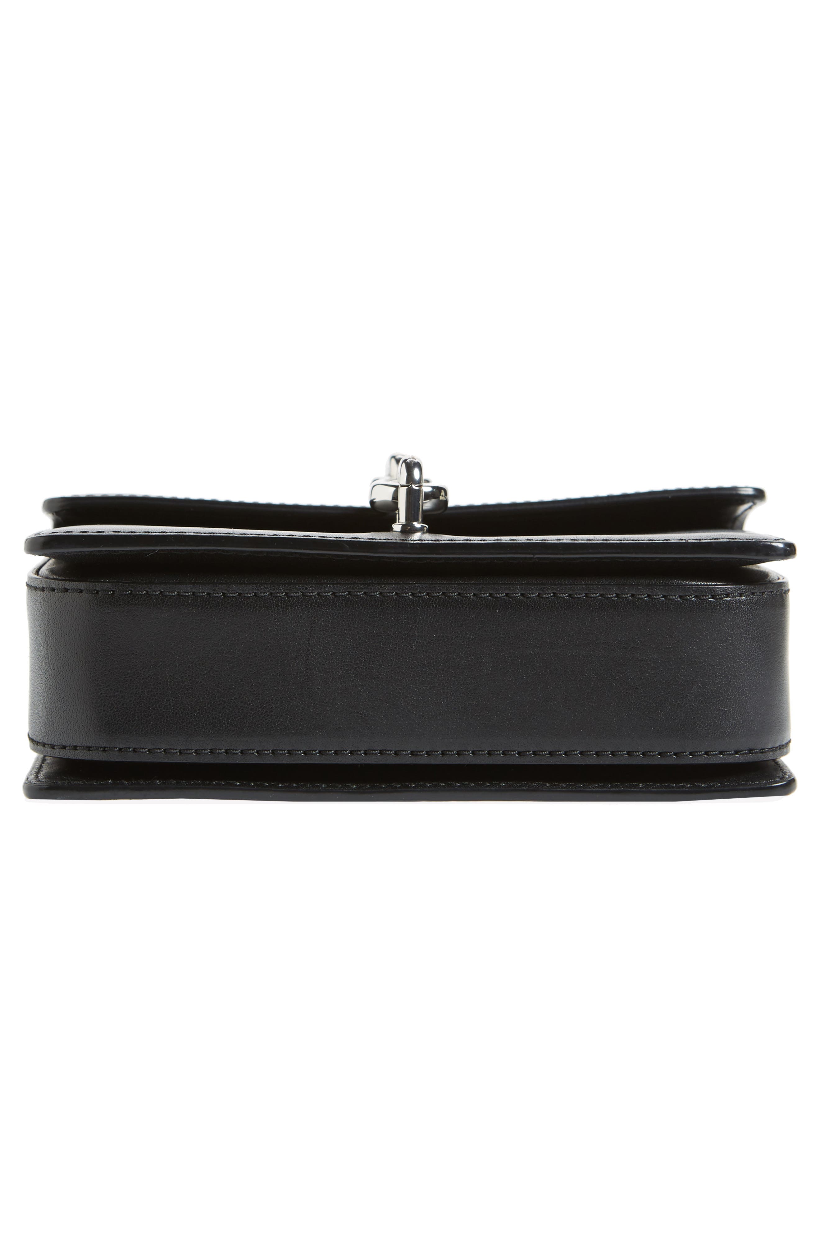 Hook Small Leather Crossbody Bag, Alternate, color, BLACK