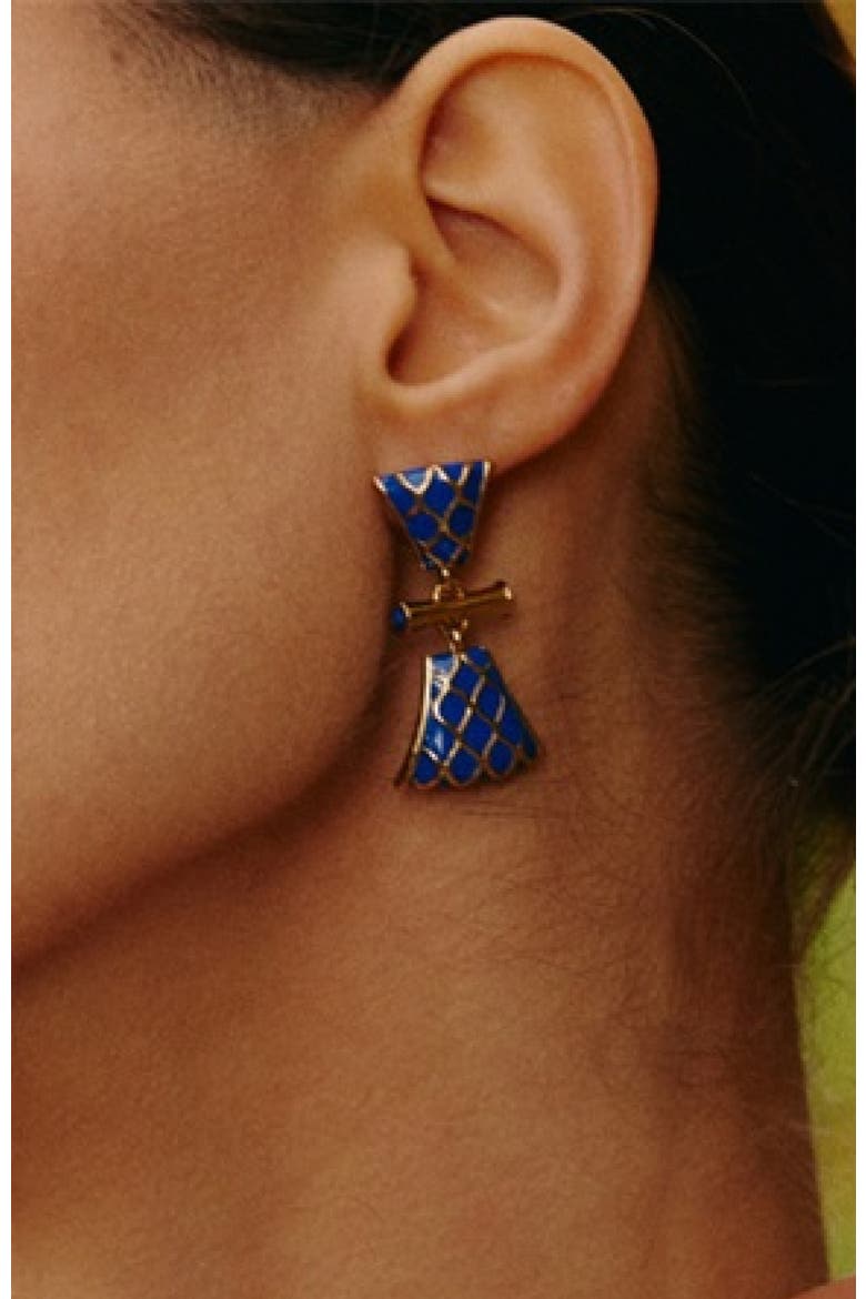 Nirah Earrings, Alternate, color, Gold&Blue