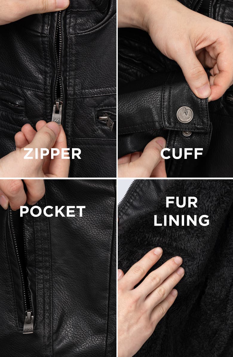 XRAY Faux Leather Casual Motorcycle Jacket, Alternate, color, Black